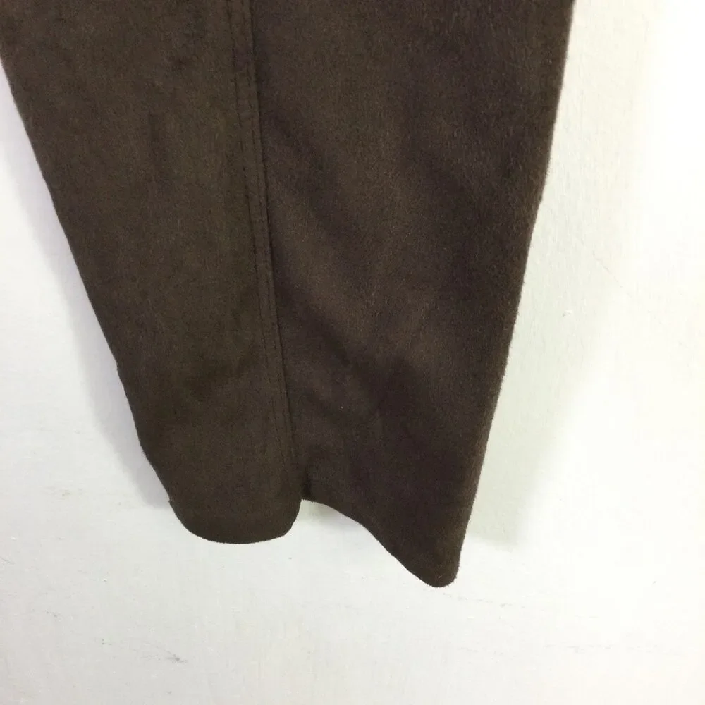 Lysse Womens Faux Suede High Waist Velvet Leggings Pull-On Dark Brown Size M - Picture 10 of 15